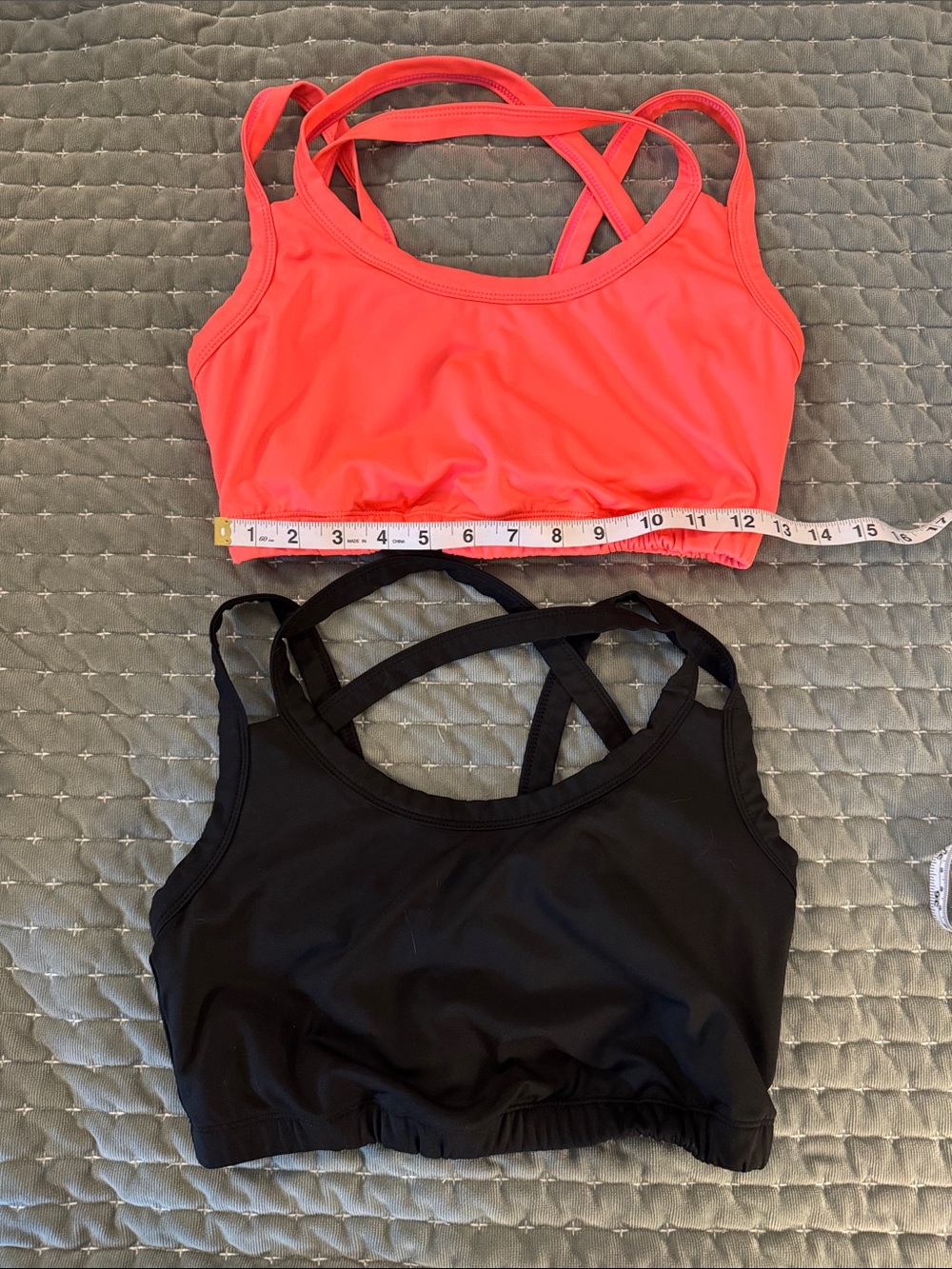 2 KIAVA Endurance Sports Bras in Coral and Black
